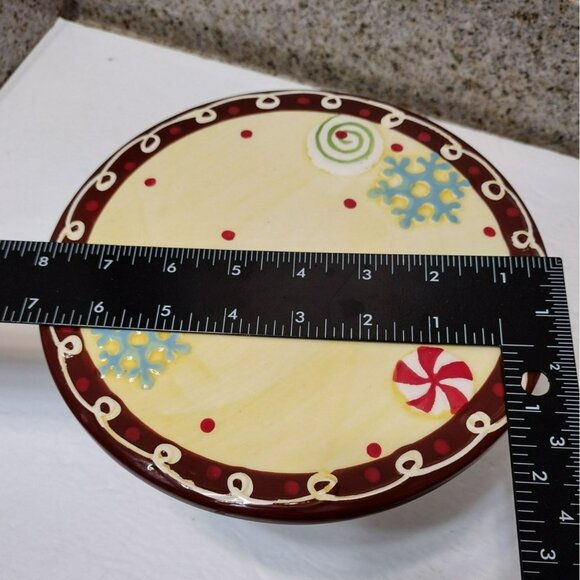 Hand-Painted Ceramic Cake Stand With Festive Design 8" Diameter Mambo Group - Picture 4 of 9